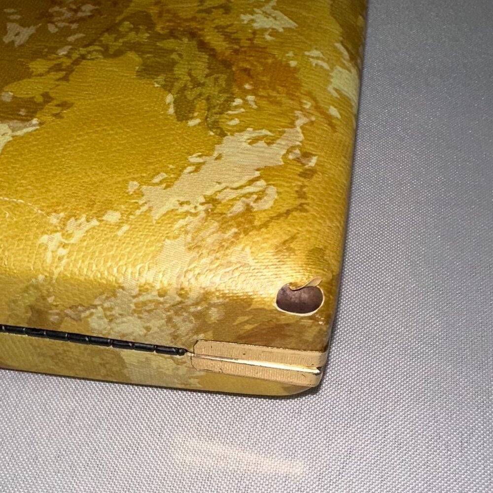 Mele Clamshell Hard Case Floral Vintage 1970's Travel Jewelry Box 7" x 4.75" - Picture 3 of 10